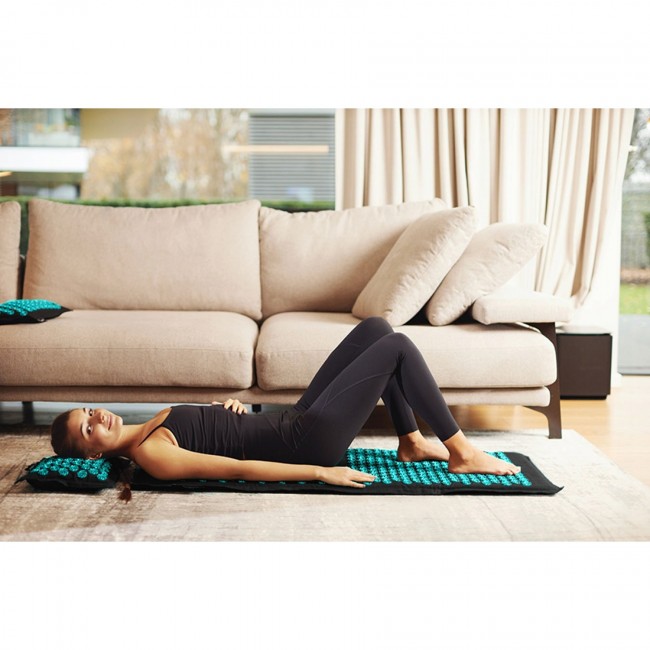 Килимок акупунктурний з подушкою 4FIZJO Eco Mat Аплікатор Кузнєцова Black/Blue (P-5907739316684)