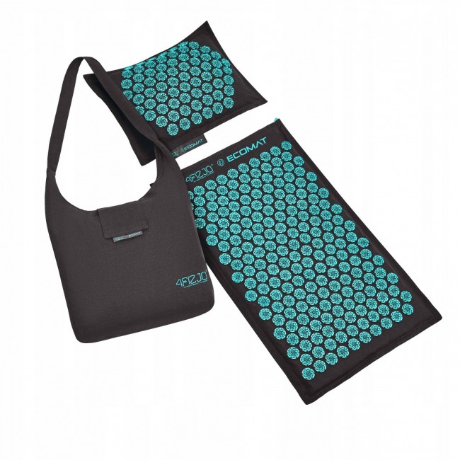 Килимок акупунктурний з подушкою 4FIZJO Eco Mat Аплікатор Кузнєцова Black/Blue (P-5907739316684)