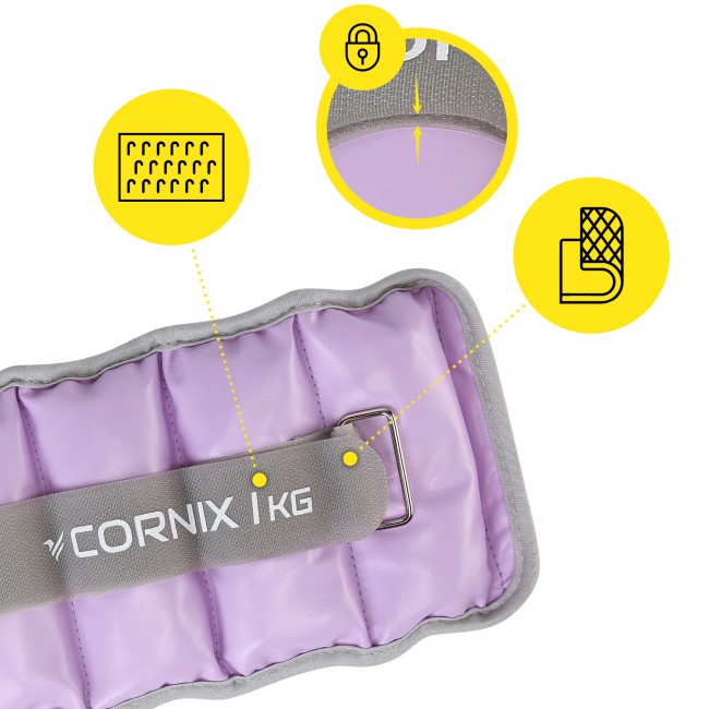 Утяжелители-манжеты для ног и рук Cornix 2 x 1 кг XR-0398
