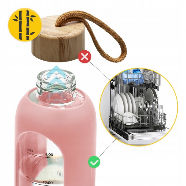 Бутылка для воды спортивная 4FIZJO 1000 мл стеклянная Pink (P-5905973403887)