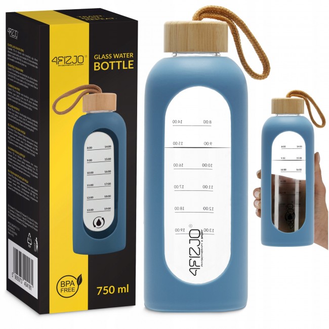 Пляшка для води спортивна 4FIZJO 750 мл скляна Blue (P-5905973404181) Пляшка для води спортивна 4FIZJO 750 мл скляна Blue (P-5905973404181)
