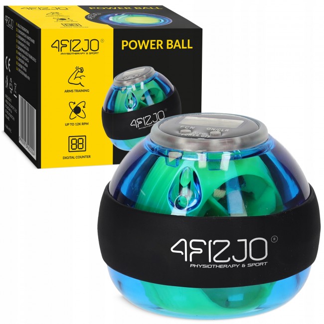 Тренажер для кисти и запястья 4FIZJO Power Ball гироскопический Blue/Yellow (P-5905973402224)