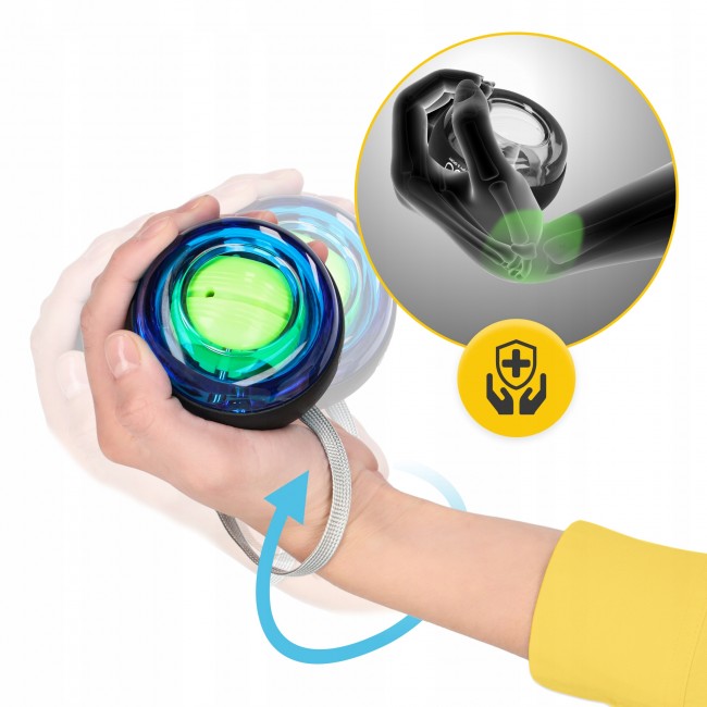 Тренажер для кисти и запястья 4FIZJO Power Ball гироскопический Blue/Yellow (P-5905973402224)
