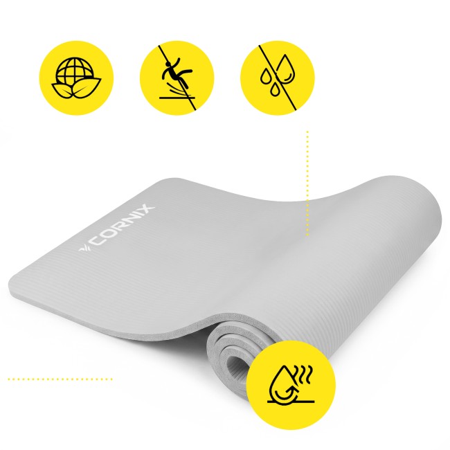 Коврик спортивный Cornix NBR 183 x 61 x 1.5 cм для йоги и фитнеса XR-0496 Grey