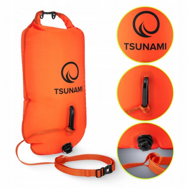 Буй для плавання TSUNAMI надувний 2 в 1 Orange (P-5907739312716)