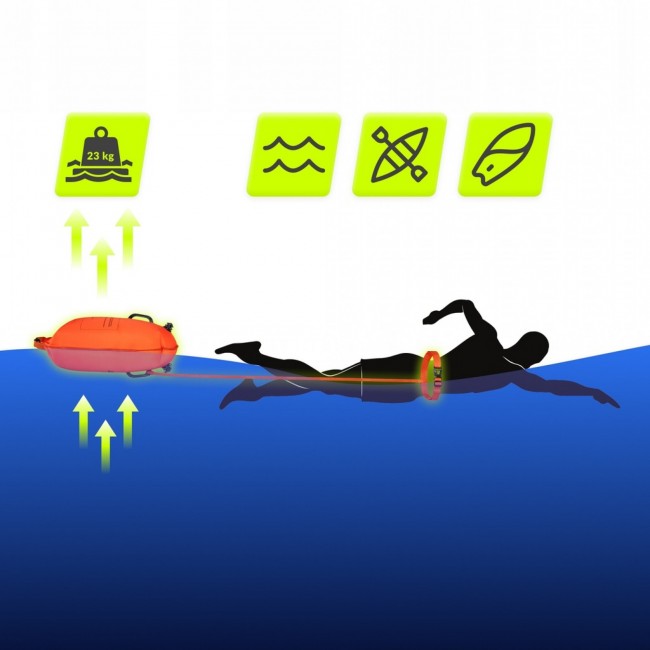 Буй для плавання TSUNAMI надувний 2 в 1 Orange (P-5907739312716)