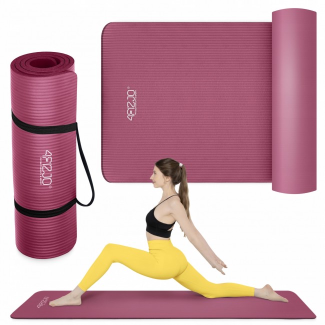 Коврик (мат) спортивный 4FIZJO NBR 180 x 60 x 1 см для йоги и фитнеса Burgundy (P-5905973406703)