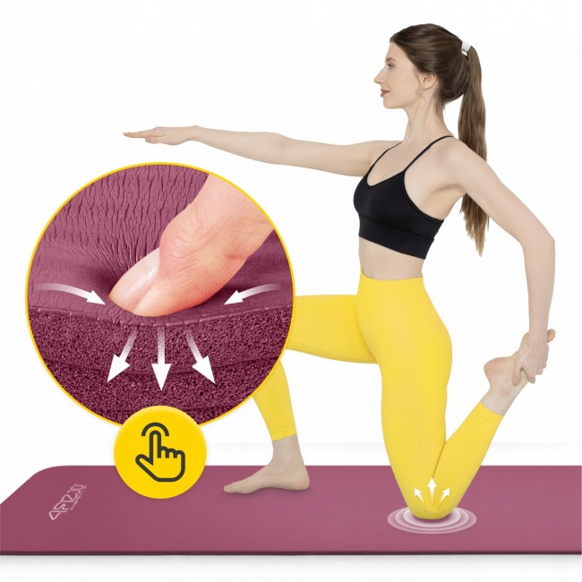 Коврик (мат) спортивный 4FIZJO NBR 180 x 60 x 1 см для йоги и фитнеса Burgundy (P-5905973406703)