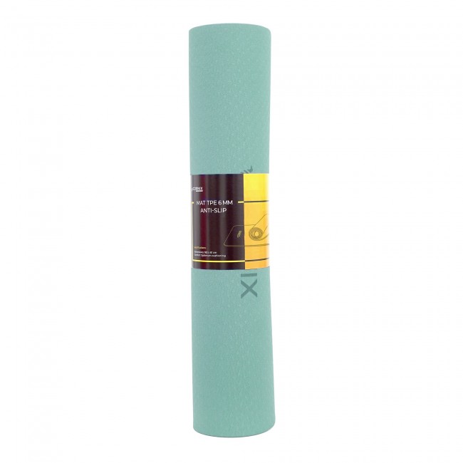Килимок спортивний Cornix TPE 183 x 61 x 0.6 см для йоги та фітнесу XR-0492 Mint/Navy Blue
