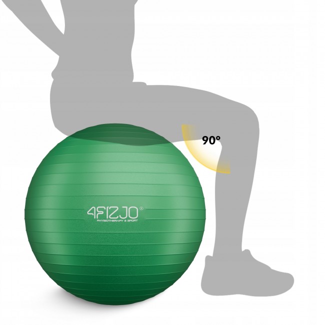 Мяч для фитнеса (фитбол) 4FIZJO 55 см Anti-Burst Green (P-5907739316264)