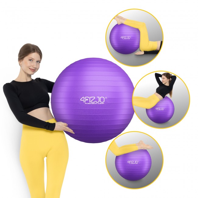 Мяч для фитнеса (фитбол) 4FIZJO 75 см Anti-Burst Violet (P-5905973404815)