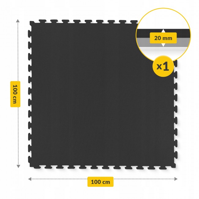 Мат-пазл (ластівчин хвіст) 4FIZJO Mat Puzzle EVA 100 x 100 x 2 см Black/Grey (P-5907739316226)