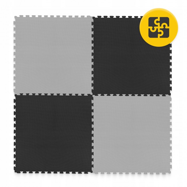 Мат-пазл (ластівчин хвіст) 4FIZJO Mat Puzzle EVA 100 x 100 x 2 см Black/Grey (P-5907739316226)