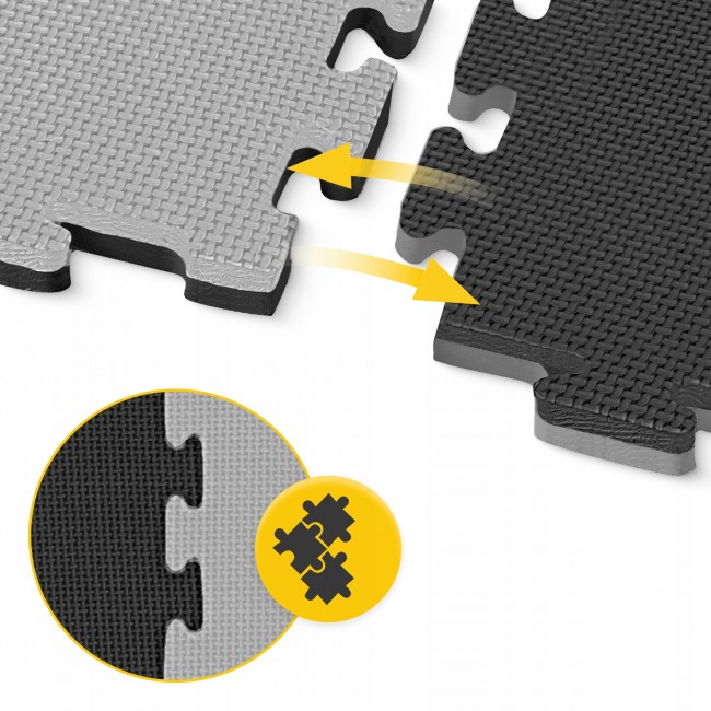 Мат-пазл (ластівчин хвіст) 4FIZJO Mat Puzzle EVA 100 x 100 x 2 см Black/Grey (P-5907739316226)