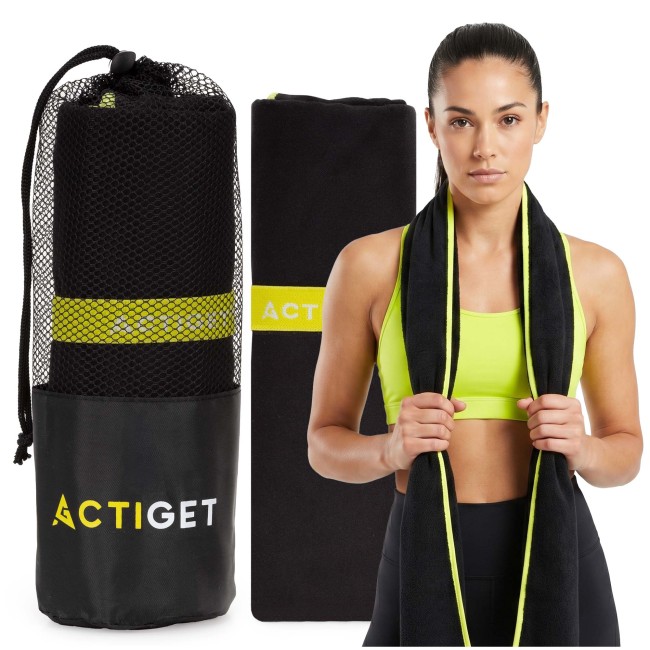 Спортивний рушник Actiget 180 x 100 см з мікрофібри ACT0189 Black