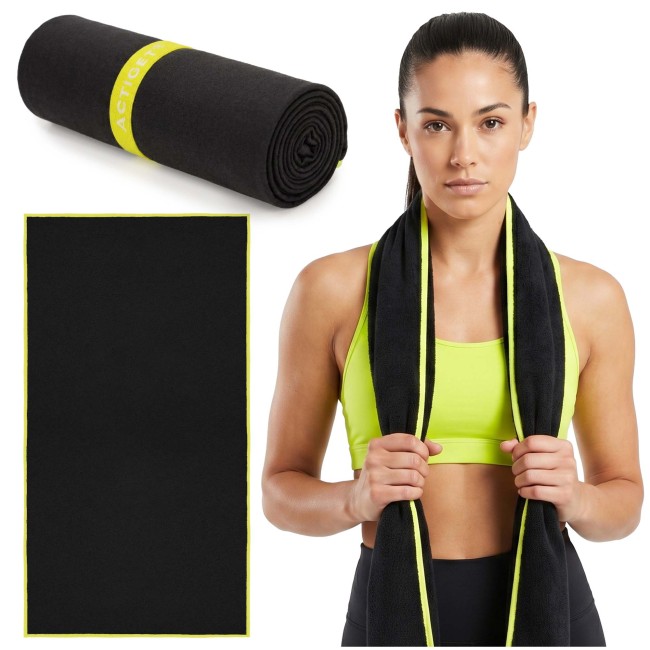 Спортивний рушник Actiget 180 x 100 см з мікрофібри ACT0189 Black