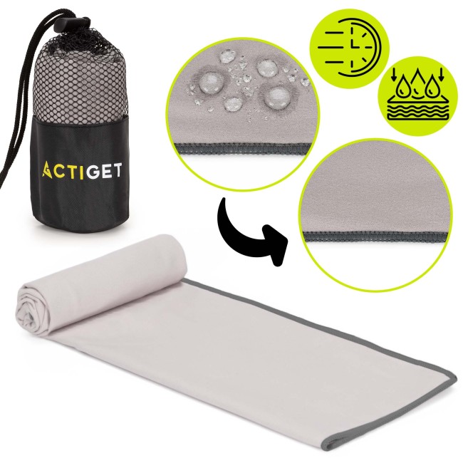 Спортивний рушник Actiget 80 x 40 см з мікрофібри ACT0183 Grey