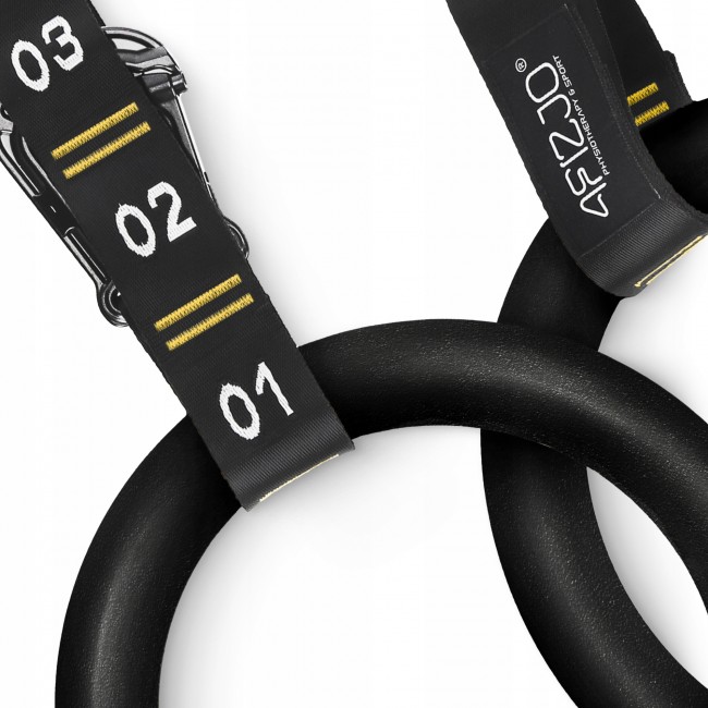 Гімнастичні кільця 4FIZJO з ABS пластику, регульовані Black/Yellow (P-5905973406109)
