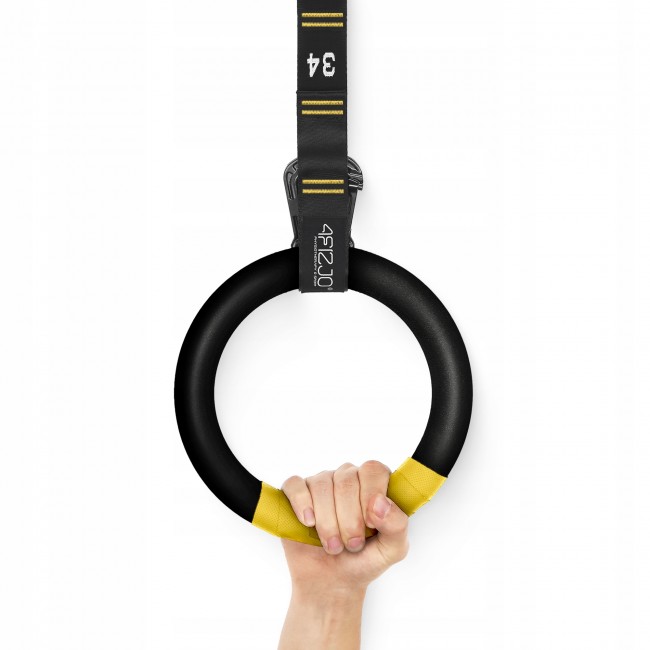 Гімнастичні кільця 4FIZJO з ABS пластику, регульовані Black/Yellow (P-5905973406109)