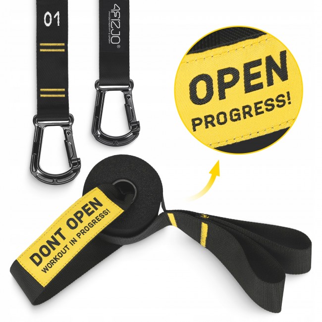 Гімнастичні кільця 4FIZJO з ABS пластику, регульовані Black/Yellow (P-5905973406109)