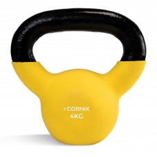 Гиря металлическая Cornix 4 кг с виниловым покрытием XR-0435 Yellow/Black