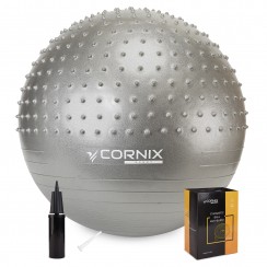 Мяч для фитнеса (фитбол) Cornix 55 см полумассажный Anti-Burst XR-0463 Silver