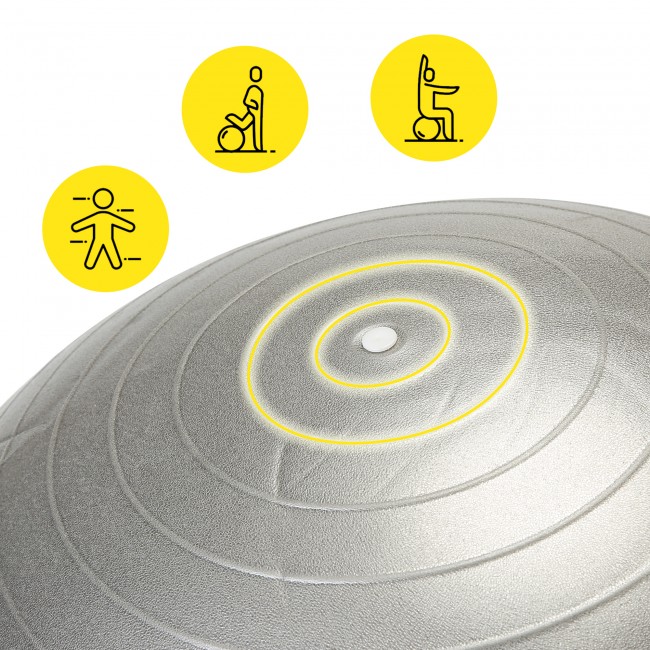 Мяч для фитнеса (фитбол) Cornix 55 см полумассажный Anti-Burst XR-0463 Silver