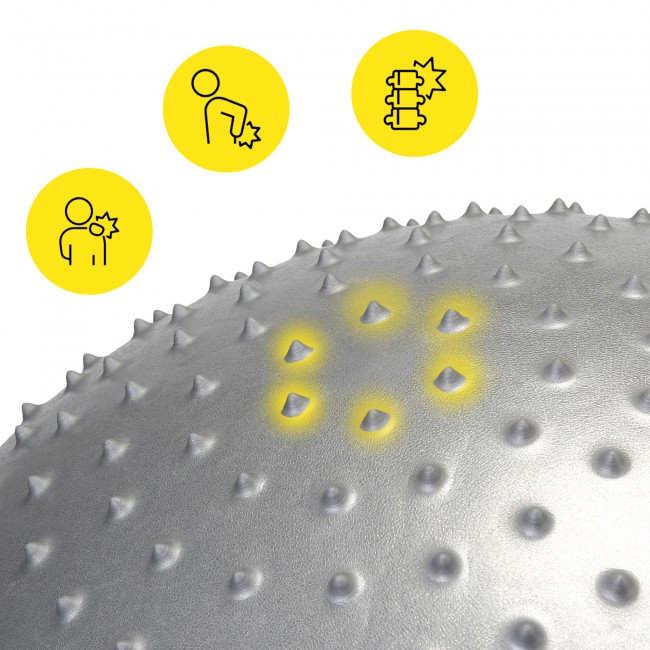 Мяч для фитнеса (фитбол) Cornix 55 см полумассажный Anti-Burst XR-0463 Silver