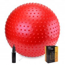М'яч для фітнесу (фітбол) Cornix 65 см масажний Anti-Burst XR-0486 Red