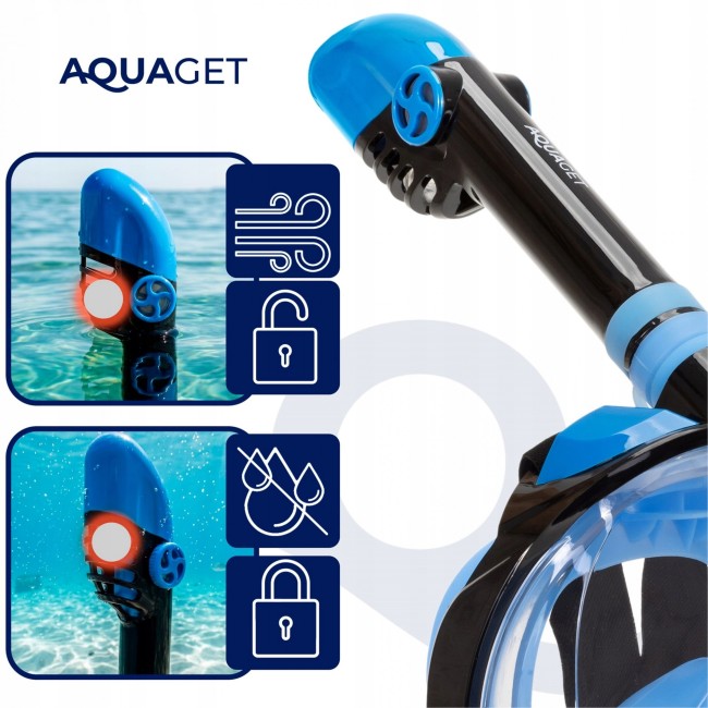 Полнолицевая маска для снорклинга Aquaget Size L/XL AQ0003 Blue/Black