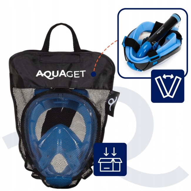 Полнолицевая маска для снорклинга Aquaget Size L/XL AQ0003 Blue/Black