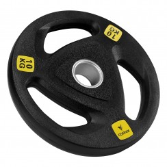 Диск олимпийский Cornix 1 x 10 кг 51 мм металлический, прорезиненный XR-0426 Black