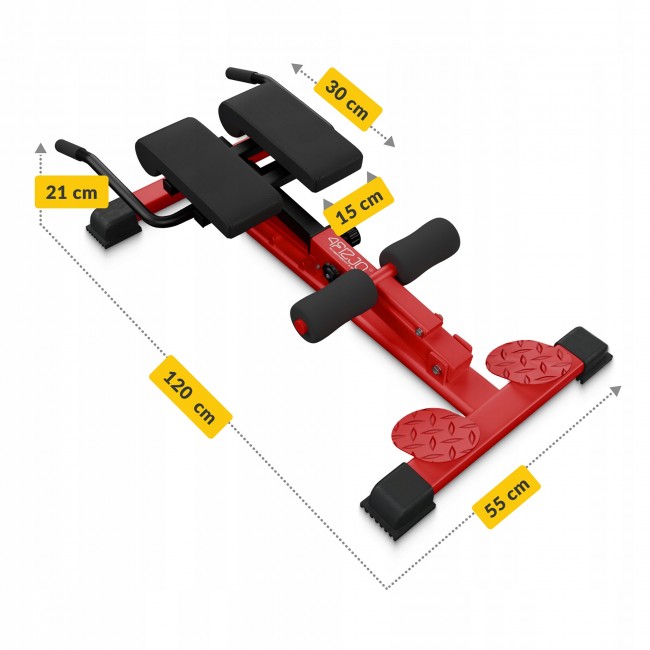 Скамья для гиперэкстензии 4FIZJO регулируемая Red/Black (P-5905973402682)