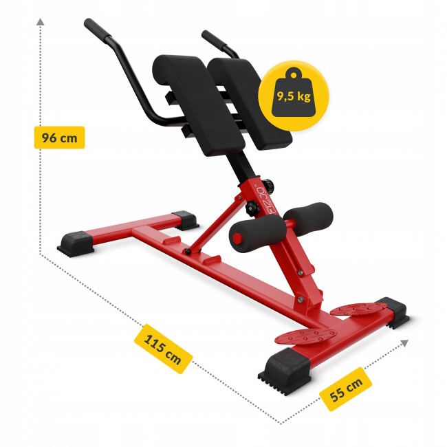 Скамья для гиперэкстензии 4FIZJO регулируемая Red/Black (P-5905973402682)