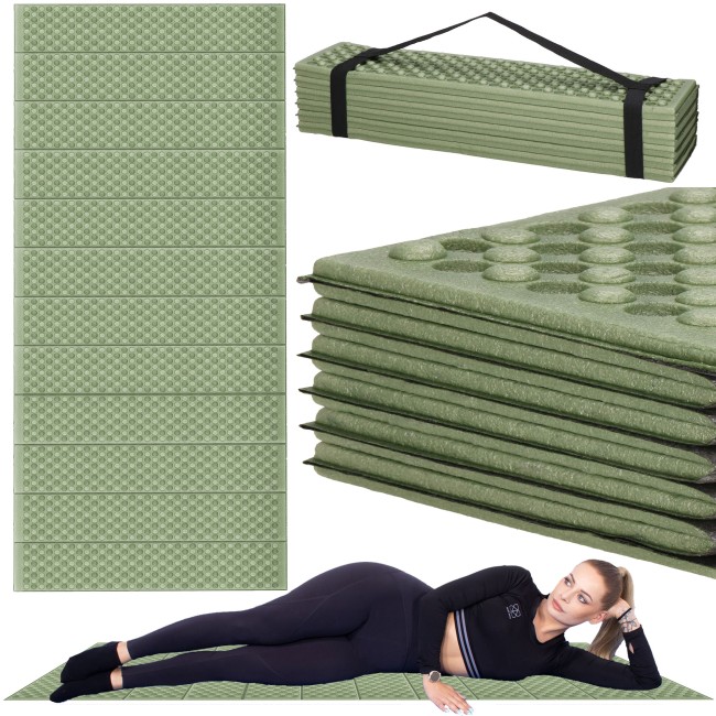 Каремат туристичний Springos XPE 182 x 60 x 0.8 cм складаний PM0010 Green/Grey