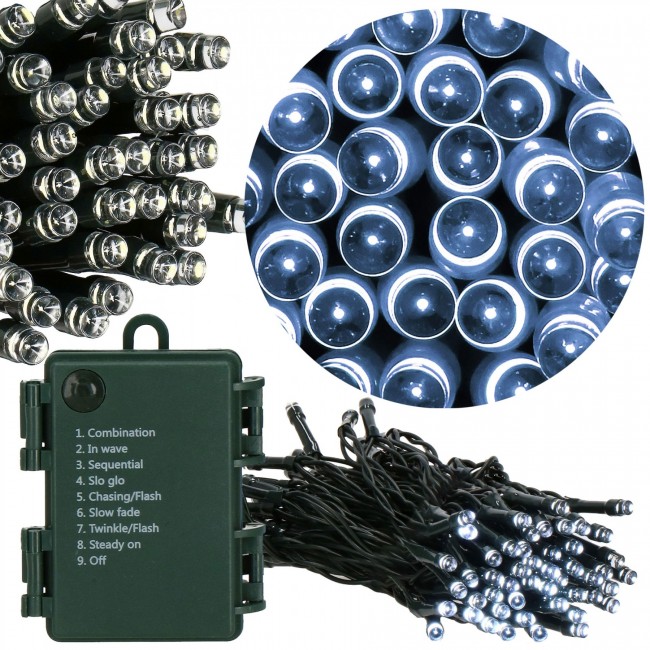Гирлянда на батарейках Springos 10 м 100 LED CL4031 Cold White