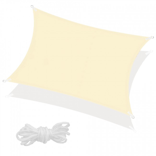 Тент-парус тіньовий для дому, саду та туризму Springos 3 x 2 м SN1040 Light Yellow