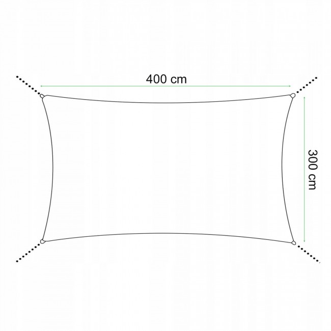 Тент-парус тіньовий для дому, саду та туризму Springos 4 x 3 м SN1033 Light Grey