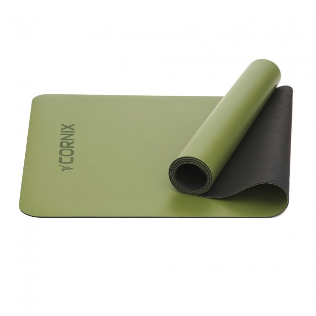 Килимок спортивний Cornix PU 183 x 68 x 0.4 см для йоги та фітнесу XR-0321 Green