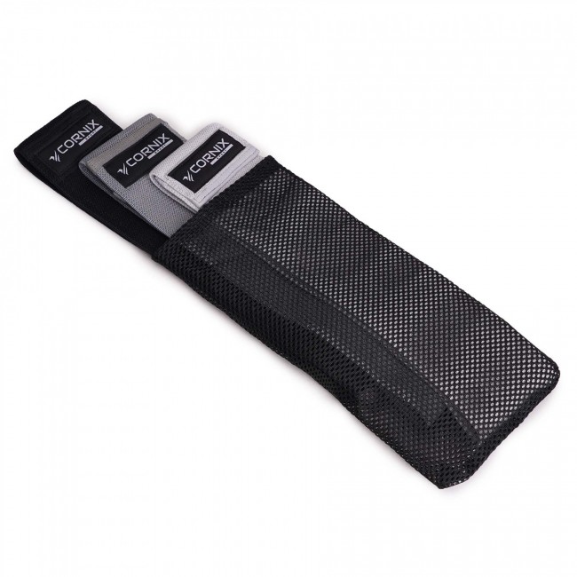 Гумки для фітнесу та спорту тканинні Cornix Hip Band набір 3 шт XR-0049
