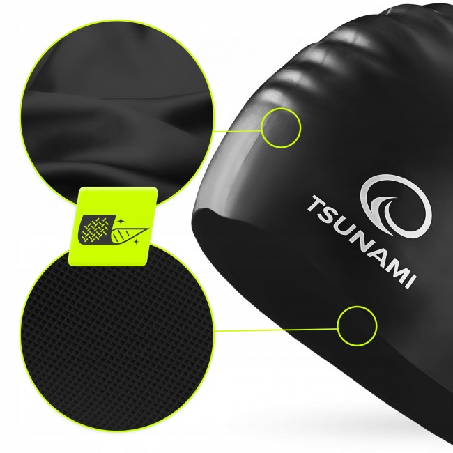 Шапочка для плавання TSUNAMI Pro Black (P-5905973401876)