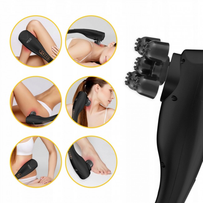Ручний вібраційний масажер для тіла 4FIZJO Long Stick 7 в 1 Black (P-5907739319142)