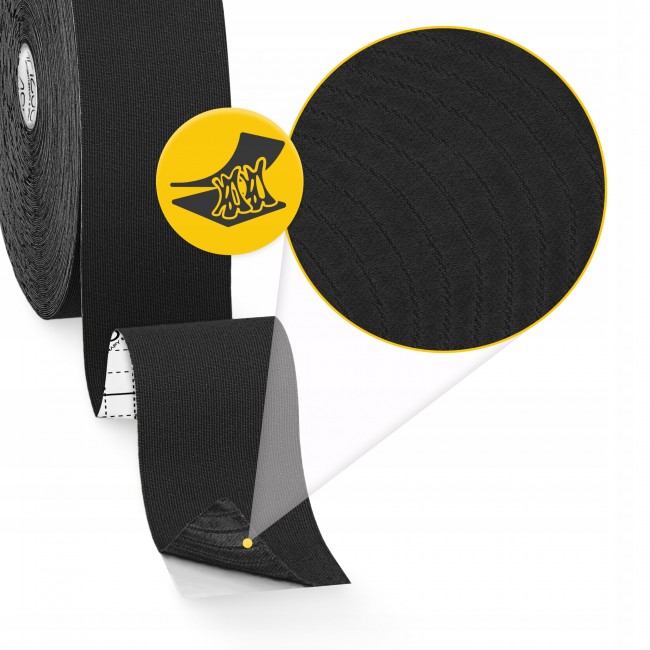 Стрічка кінезіологічна (кінезіо тейп) 4FIZJO 5 см x 31 м Black (P-5905973405522)
