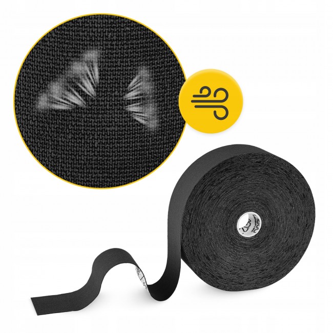 Стрічка кінезіологічна (кінезіо тейп) 4FIZJO 5 см x 31 м Black (P-5905973405522)