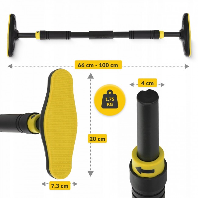 Турник раздвижной 4FIZJO ULTRA 66-100 см Black/Yellow (P-5905973400343)