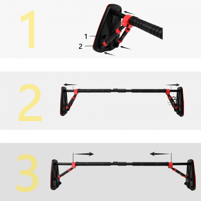 Турник раздвижной Cornix Elite+ 130-170 см XR-0296 Black/Red
