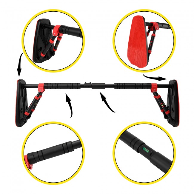 Турник раздвижной Cornix Elite+ 130-170 см XR-0296 Black/Red