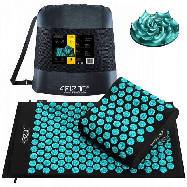 Коврик акупунктурный с подушкой 4FIZJO Ergo Mat Аппликатор Кузнецова Black/Blue (P-5907739313911)