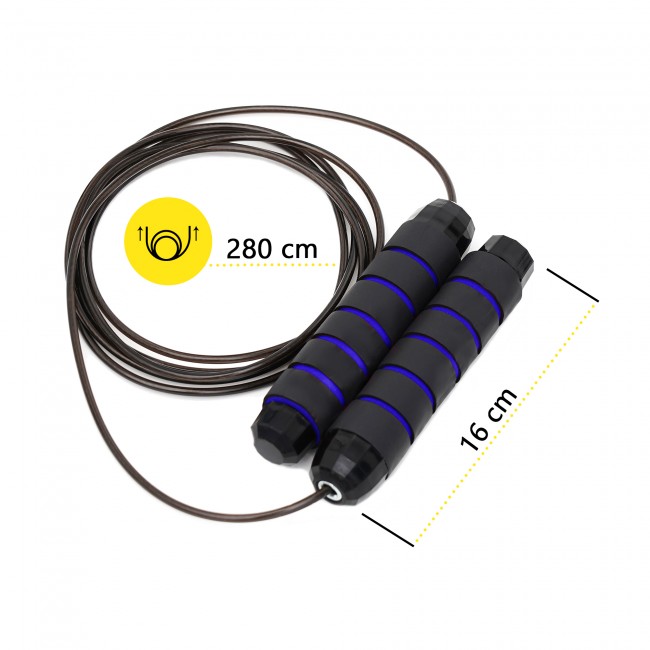 Скакалка скоростная для кроссфита Cornix Speed ​​Rope Classic с отягощением XR-0351 Black/Blue