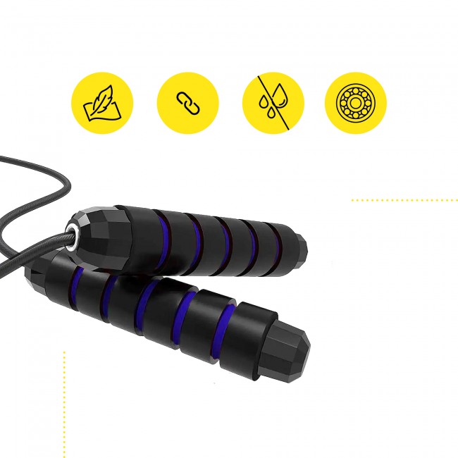 Скакалка скоростная для кроссфита Cornix Speed ​​Rope Classic с отягощением XR-0351 Black/Blue